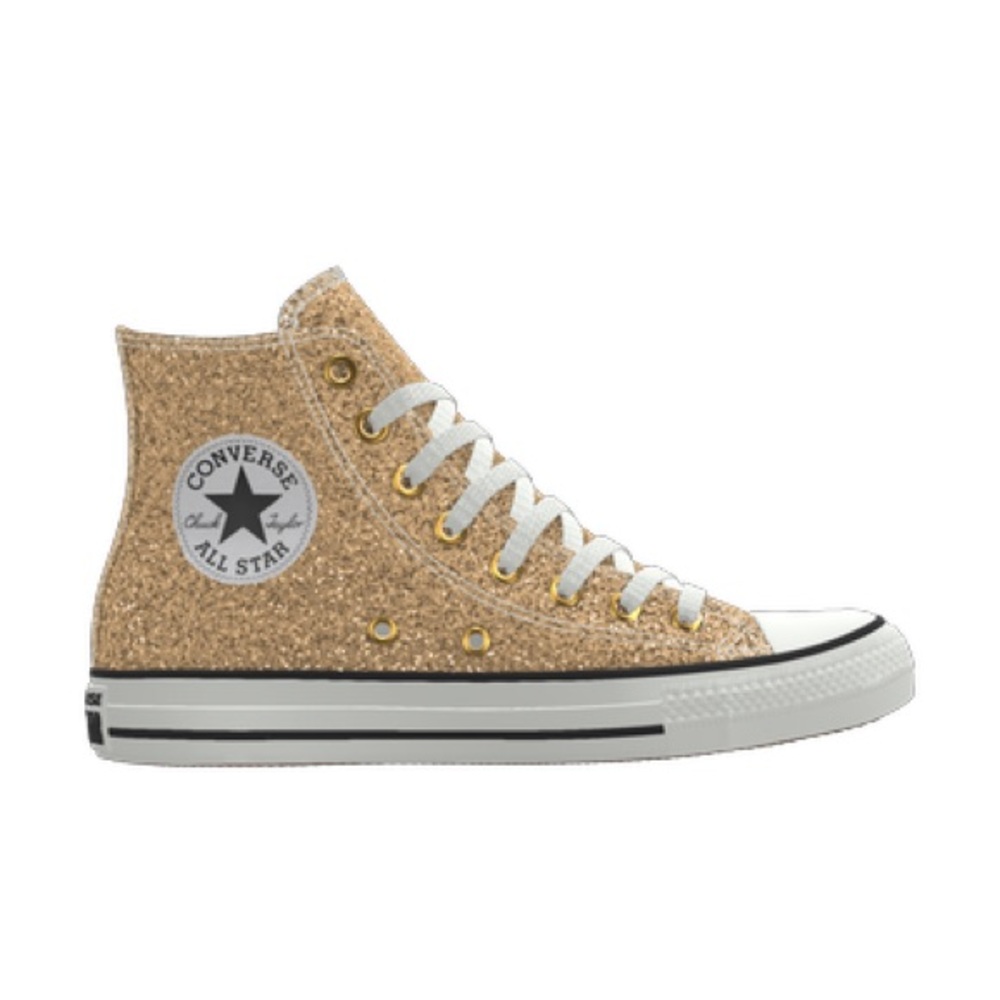 ❤️ CONVERSE - Girls Gold Glitter High-Tops EUC